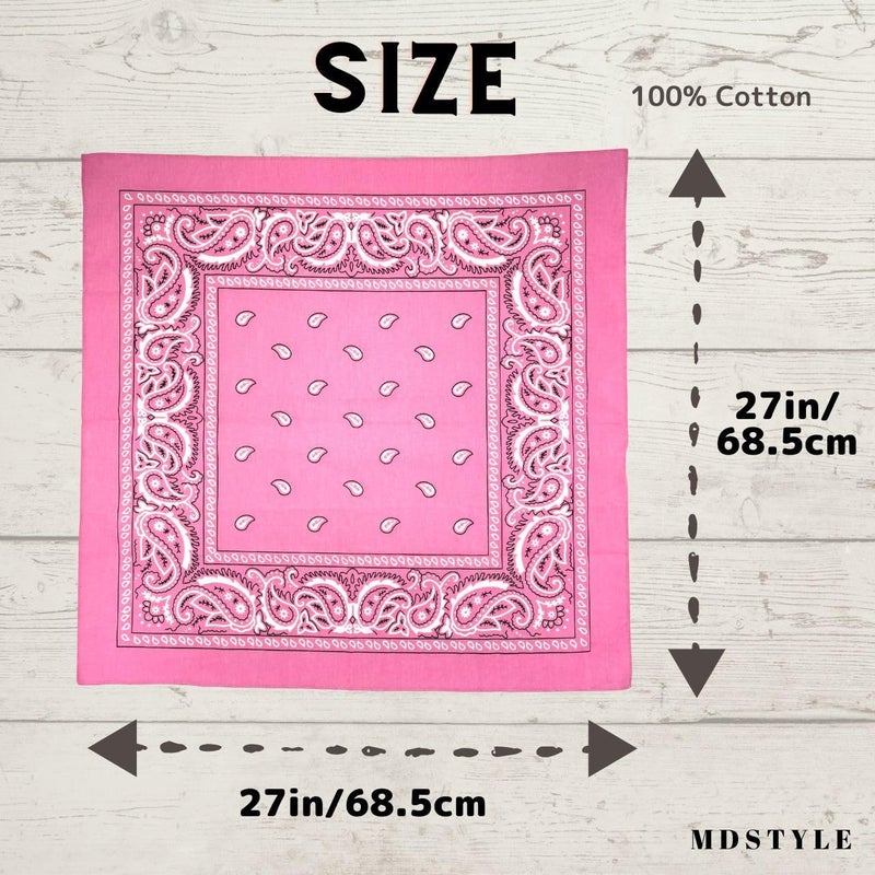 MD Style 3 PCS Extra Large Bandanas 27” x 27” 100% Cotton for Men & Women Paisley Handkerchief Headband Scarf Jumbo Bandana - Image 4